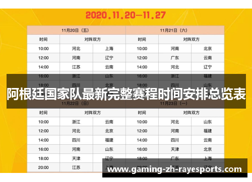 阿根廷国家队最新完整赛程时间安排总览表