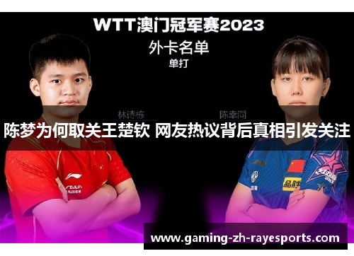 陈梦为何取关王楚钦 网友热议背后真相引发关注